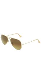 Topshop *gold Frame Large Aviator Sunglasses By Ray-ban