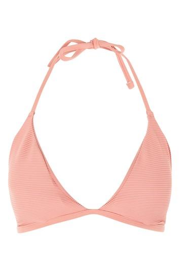 Topshop *fuller Bust Ribbed Triangle Bikini Top