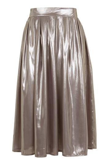 Topshop * Metallic Pleat Skirt By Love