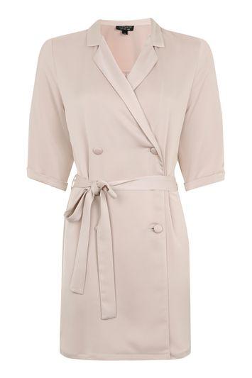 Topshop Satin Double Breasted Wrap Dress