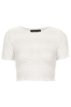 Topshop Tall Bobble Lace Crop Top