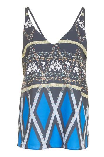 Topshop Diamond Floral Double Camisole Top