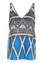Topshop Diamond Floral Double Camisole Top