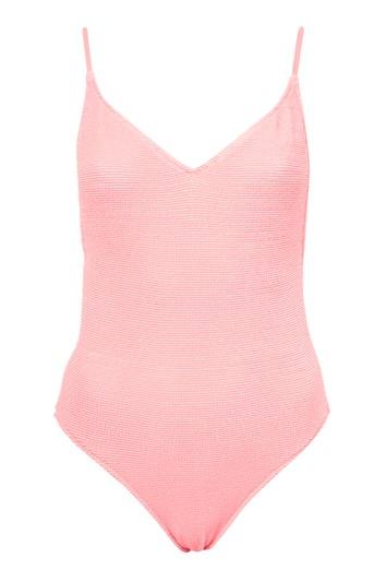 Topshop Shirred Swimsuit