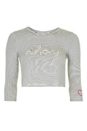 Topshop Crop Stripe Tee By Tee & Cake