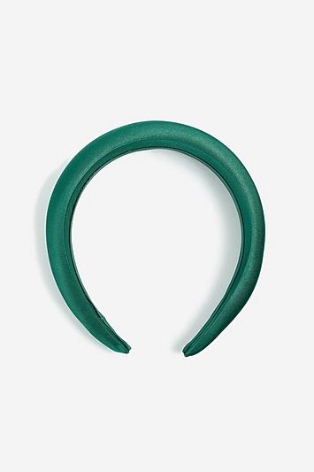 Topshop *green Satin Padded Headband