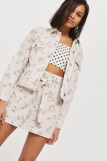 Topshop Moto Floral Oversize Jacket