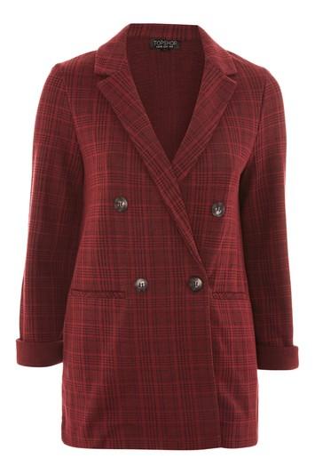 Topshop Check Jersey Jacket