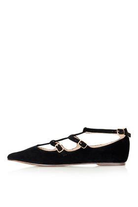 Topshop Freya Three Strap Pointed Shoes