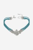 Topshop Turquoise Bead Drop Choker Necklace