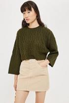 Topshop Petite Super Soft Cable Cropped Jumper