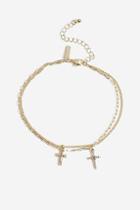 Topshop *double Cross Anklet