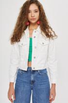 Topshop White Fitted Denim Jacket