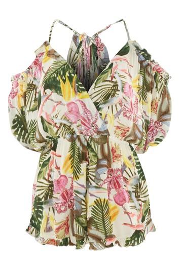 Topshop Tropical Print Playsuit