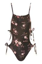 Topshop *tieside Swimsuit By Mink Pink