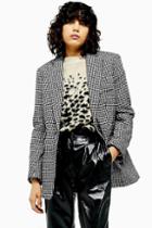 Topshop Houndstooth Single Breasted Blazer