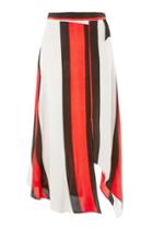 Topshop Stripe Asymmetric Midi Skirt