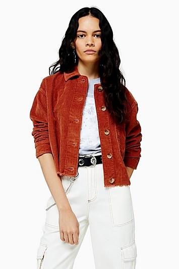Topshop Rust Corduroy Shacket