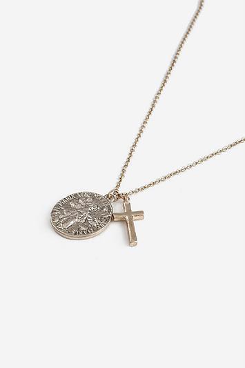 Topshop *coin And Cross Pendant Necklace