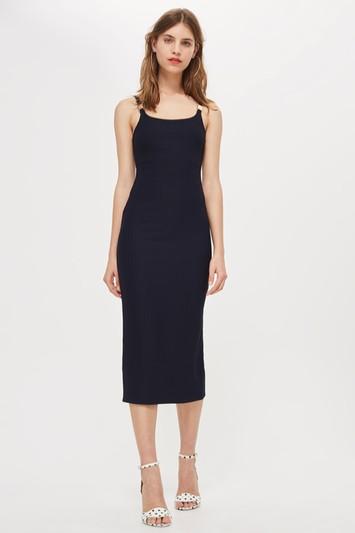 Topshop Buckle Strap Detail Midi Dress