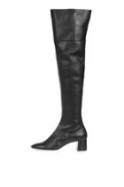 Topshop Caramel Leather High Knee Boots