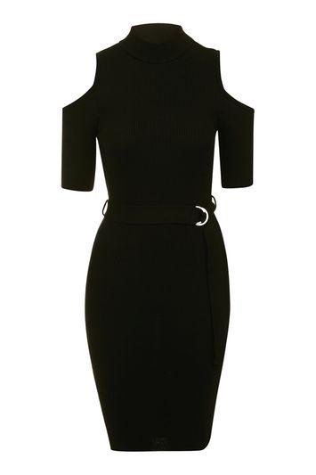 Topshop Petite D-ring Knitted Dress