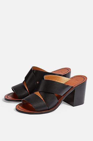 Topshop Vivid Black Mule Sandals