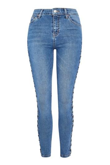 Topshop Tall Side Lace Denim Jamie Jeans