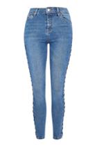 Topshop Tall Side Lace Denim Jamie Jeans