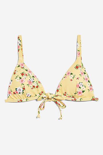 Topshop Fuller Bust Floral Triangle Bikini Top