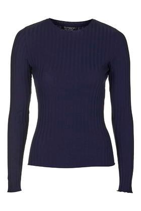 Topshop Long Sleeve Spongy Ribbed Top