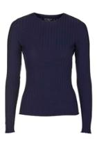Topshop Long Sleeve Spongy Ribbed Top