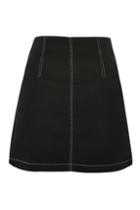 Topshop Moto Contrast Stitch A-line Denim Skirt