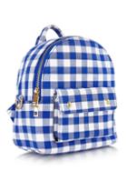 Topshop *blue Mini Gingham Backpack By Skinny Dip