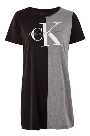 Topshop Colour Block Logo T-shirt By Calvin Klein