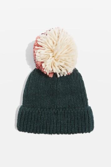 Topshop Mixed Pom Knit Beanie Hat