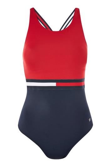 Topshop *colour Block Swimsuit By Tommy Hilfiger