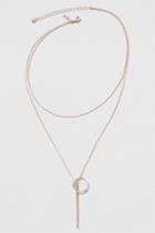 Topshop Rose Gold Circle And Stick Multirow Necklace