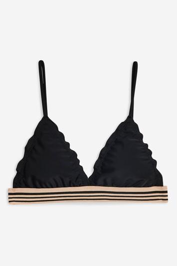 Topshop Elastic Frill Triangle Bikini Top