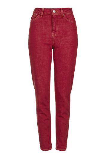 Topshop Moto Red Mom Jeans