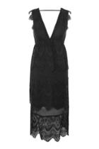 Topshop Tall Plunge Lace Layered Shift Dress