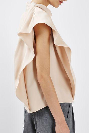 Topshop Drape Funnel Top By Boutique