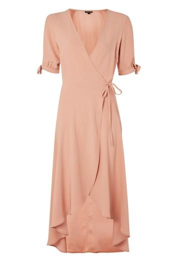 Topshop Crepe Wrap Midi Dress