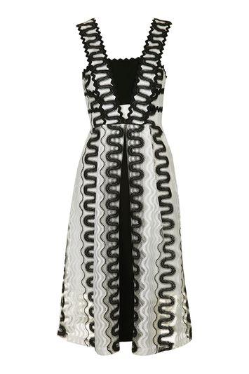Topshop Rick Rack Detailed Midi Dress