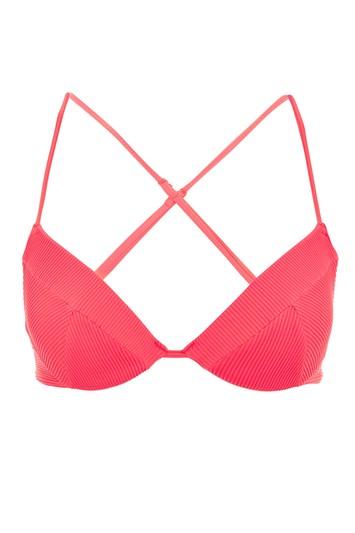 Topshop Ribbed Multi Strap Bikini Top
