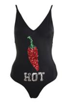 Topshop Hot Chilli Sequin Embellished Swimsuit