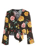 Topshop Floral Spotted Jacquard Top