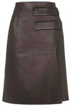Topshop *inverness Leather Skirt By Unique
