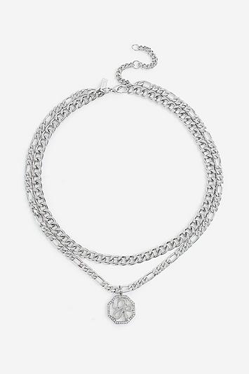 Topshop *snake Charm Multirow Necklace