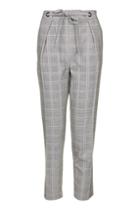 Topshop Check Eyelet Tie Peg Trousers